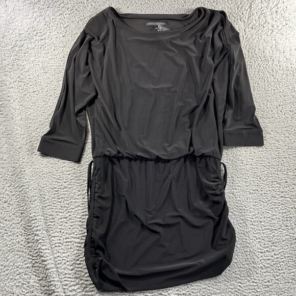 White House Black Market Dresses & Skirts - White House Black Market Black Dolman Sleeve Blouson Ruched Dress Large L NWT